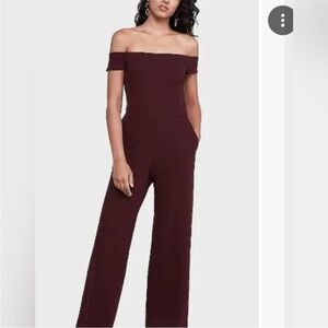 Express Off-Shoulder Wide-Leg Jumpsuit in BLACK